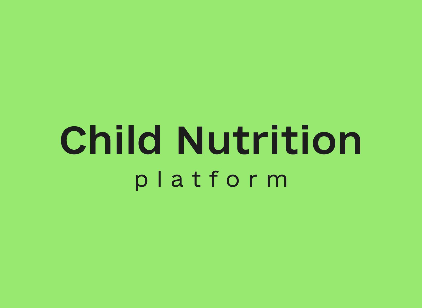 Child Nutrition Platform