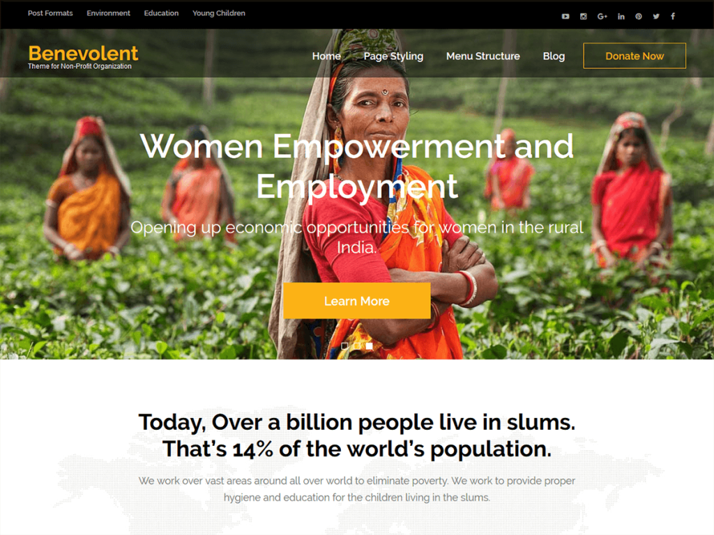 Image: WordPress themes for nonprofits - Benevolent