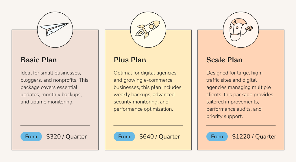 Beetroot's WordPress maintenance plans