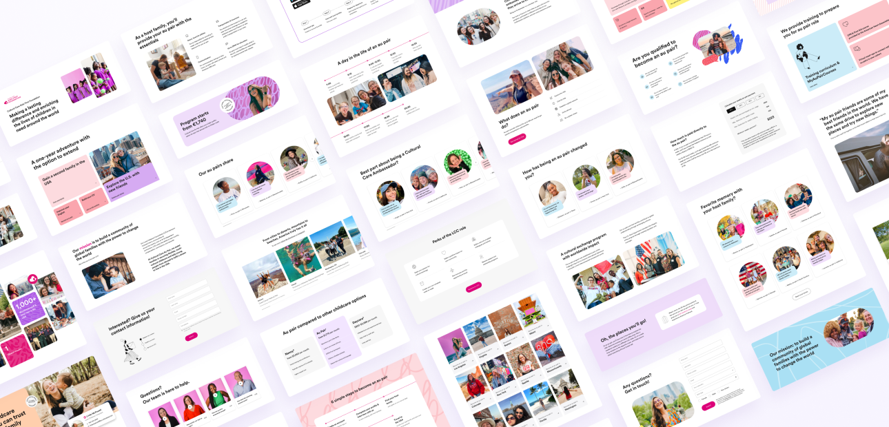 UX/UI design for Cultural Care Au Pair