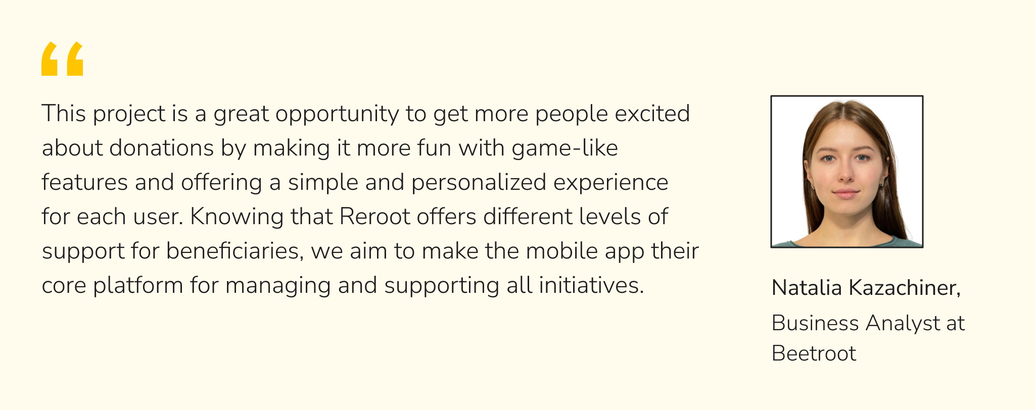 Business Analyst on creating the Reroot donation app
